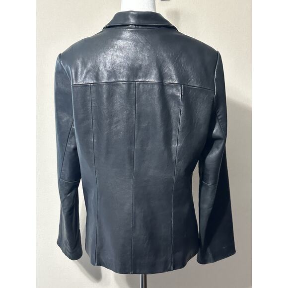 Wilson’s Genuine Leather Women’s Sz L Pelle Studio Black Blazer Jacket Coat - Picture 7 of 16